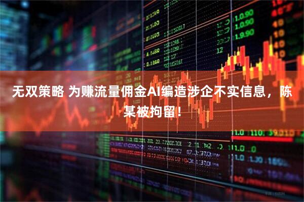 无双策略 为赚流量佣金AI编造涉企不实信息，陈某被拘留！